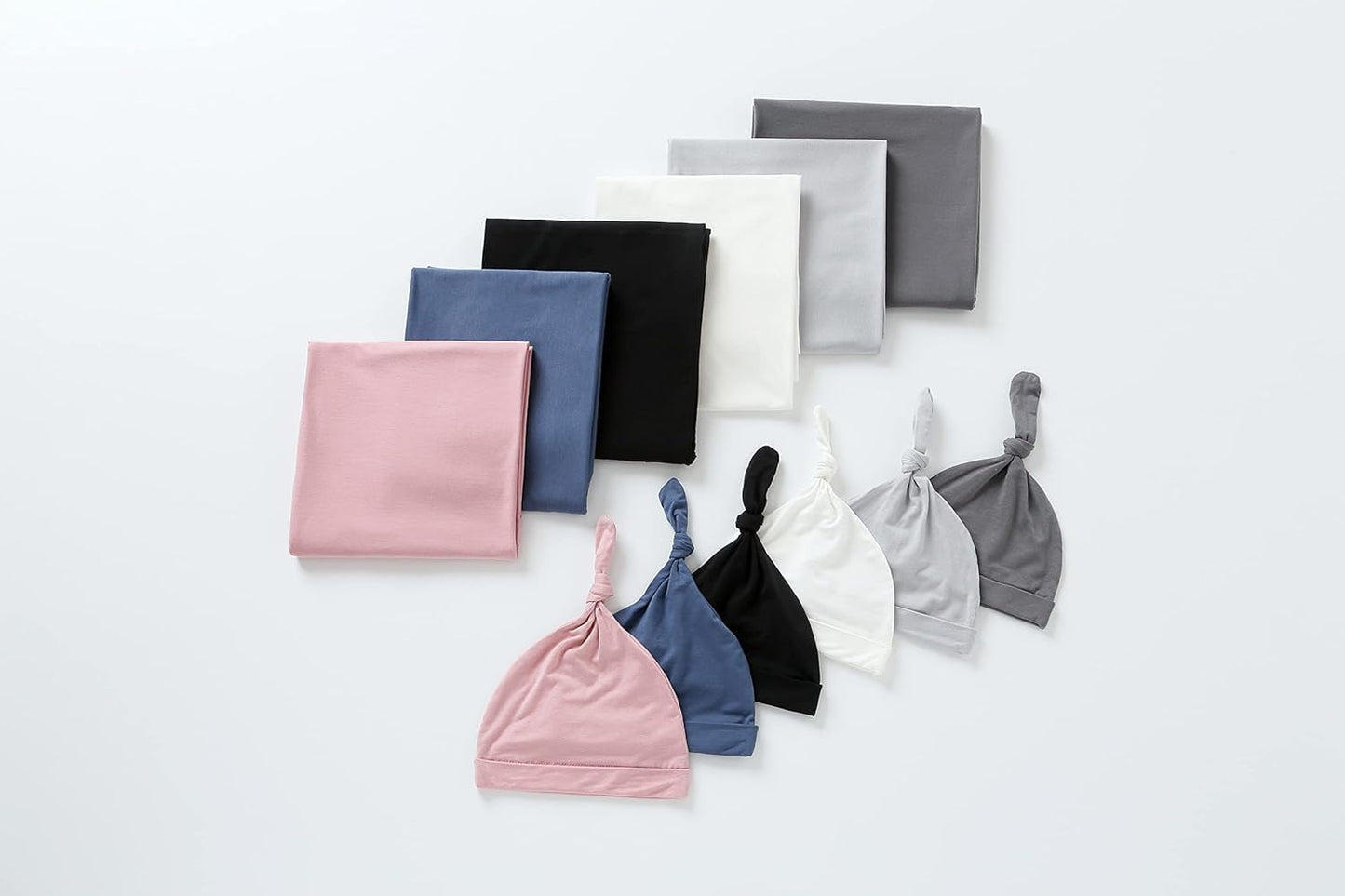 iEvolve Cotton Knitted Baby Swaddle Blanket with Hat Headband Set Newborn Swaddle Wrap Receiving Blankets for Baby Girl Boy 45" x 45"(Dark Grey)