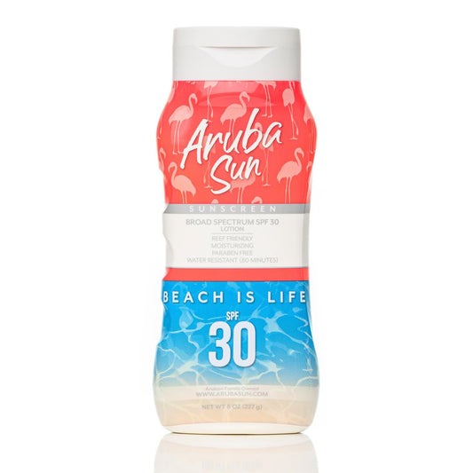 SPF 30 Sunscreen Lotion | Aruba Reef Act Compliant no 67 Octinoxate & Oxybenzone Free | Water-Resistant, Non-Greasy, Broad Spectrum UVA/UVB Sunscreen, 8 oz.