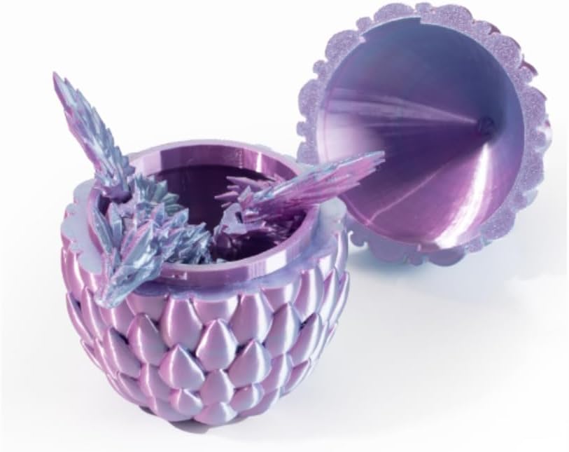 GerRit 3D Printed Dragon，Crystal Dragon，3D Printed Stuff，Dragon Fidget Toy，3D Dragon Eggs with Dragon Inside，Home Office Decoration, Administrative Desk Toys (Laser Green)