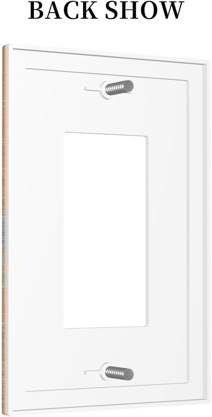 1 Gang Single GFCI/Decorator Rocker Outlet Light Switch Wall Plate Cover Rustic Burnt Gray Orange Grey Beige Geometric Abstract Art Oil Paint Grunge Decorative One Device Electrical Faceplate Dimmer