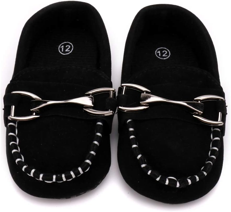 LONSOEN Baby Girls Boys Loafers Prewalker Dress Crib Shoes