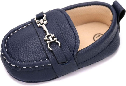 LONSOEN Baby Girls Boys Loafers Prewalker Dress Crib Shoes