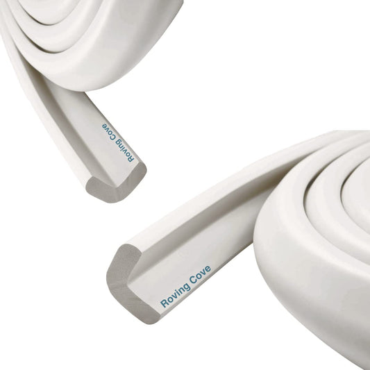 Roving Cove HeftyFit Edge Protector for Baby Proofing (12ft Large Edge Only), Heavy-Duty Soft Furniture Edge Bumper Guards, Desk Edge Cushion, Wall Corner Covers, 3M Adhesive, Oyster White (Off White)