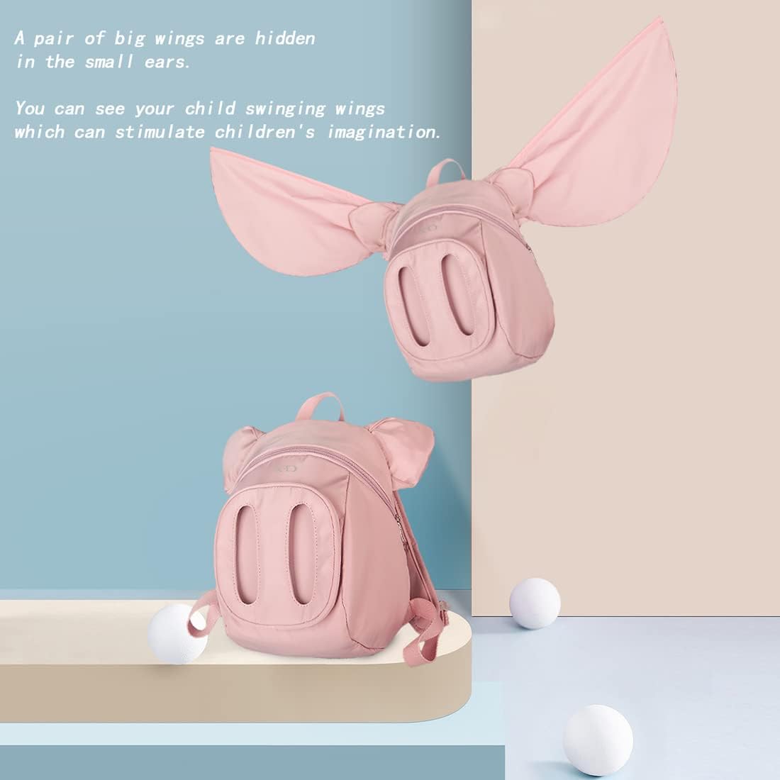 CFX Toddler Backpack Leash, Anti Lost Toddler Leash with Safety Handle, Attractive child leash（(Flying Pig)）