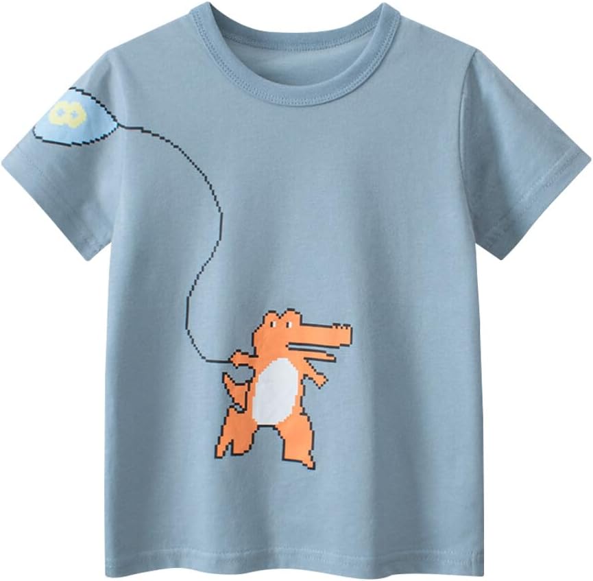 Boys' 4-Pack Excavator Short Sleeve Crewneck T-Shirts Top Tee Size 2-7 Years Toddler Boys' Value Pack Cotton T-Shirt