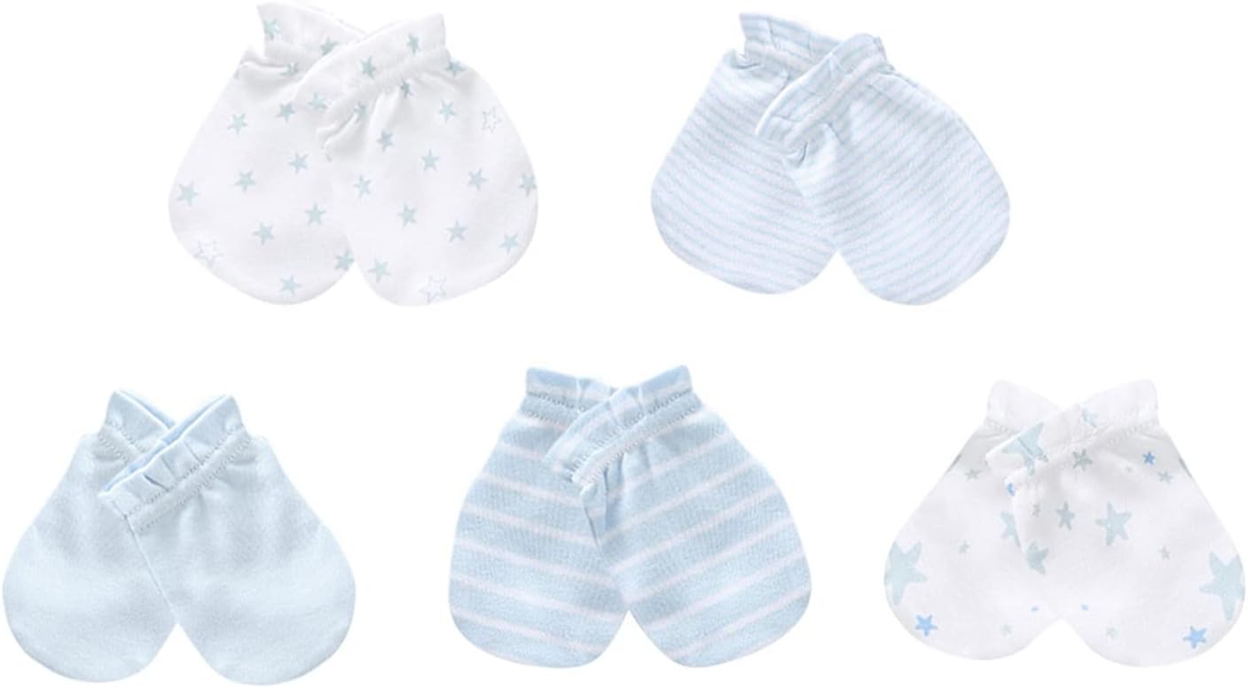 Baby Hat and Mittens Set Newborn Baby Hats Caps for Baby Boys Girls 0-6 Months 100% Cotton