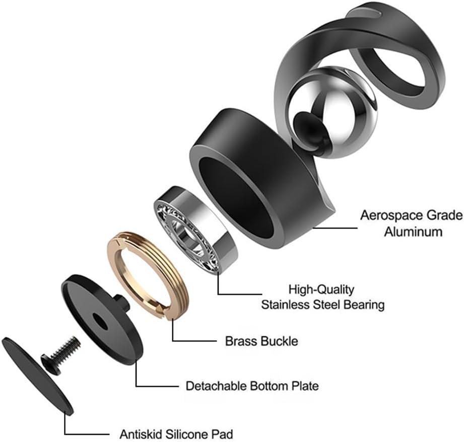 Aerospace Aluminum Adult Fidget Spinner: Optical Illusion Desk Toy, Gravity-Defying Metallic Shape, Stainless Steel Sphere, Stress Relief Kinetic Sculpture (Silver Golden)