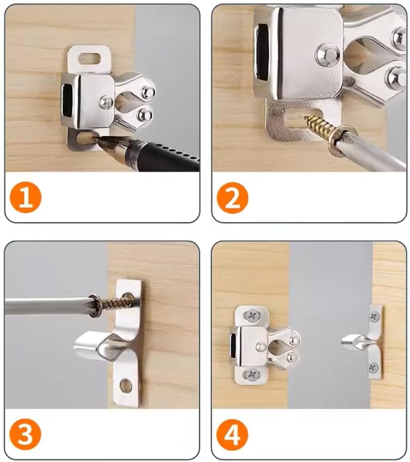 6 Pack Cabinet Latch - Double Roller Catch Hardware for Cupboard Closet Kitchen Cabinet Door Latches and RV Cabinet,Bronze