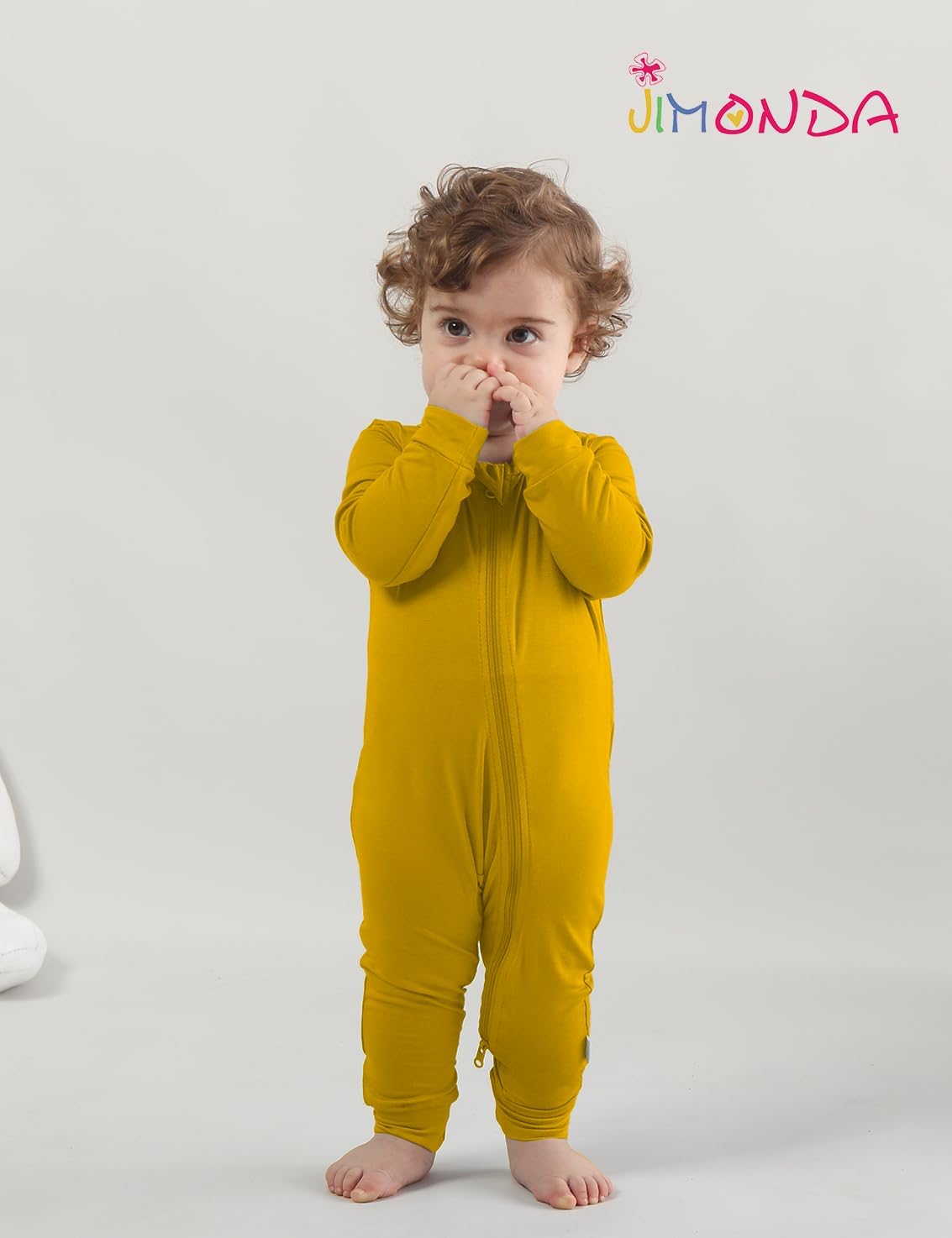 Jimonda Baby Romper Boys Girls Bamboo Pajamas 2-Way Zipper Footless Unisex Long Sleeve Sleepers Sleep and Play 0-24 Months