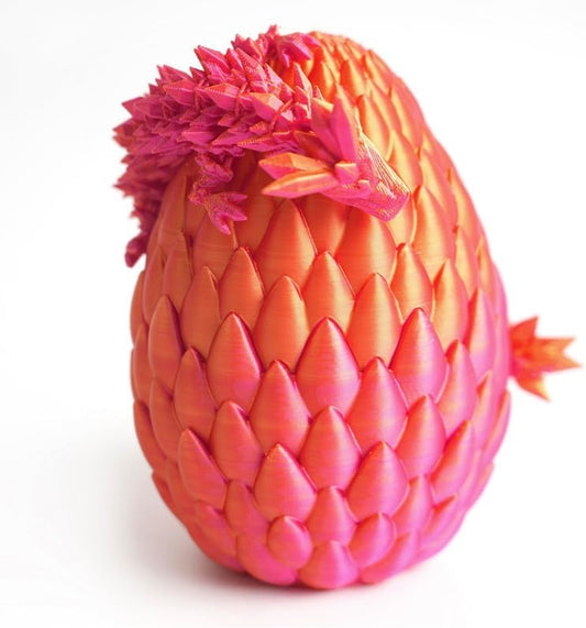 3D Printed Dragon Egg, 12'' Mystery Crystal Dragon Egg Fidget Toys Full Articulated Dragon Home Office Decor Executive Desk Toys for Autism/ADHD