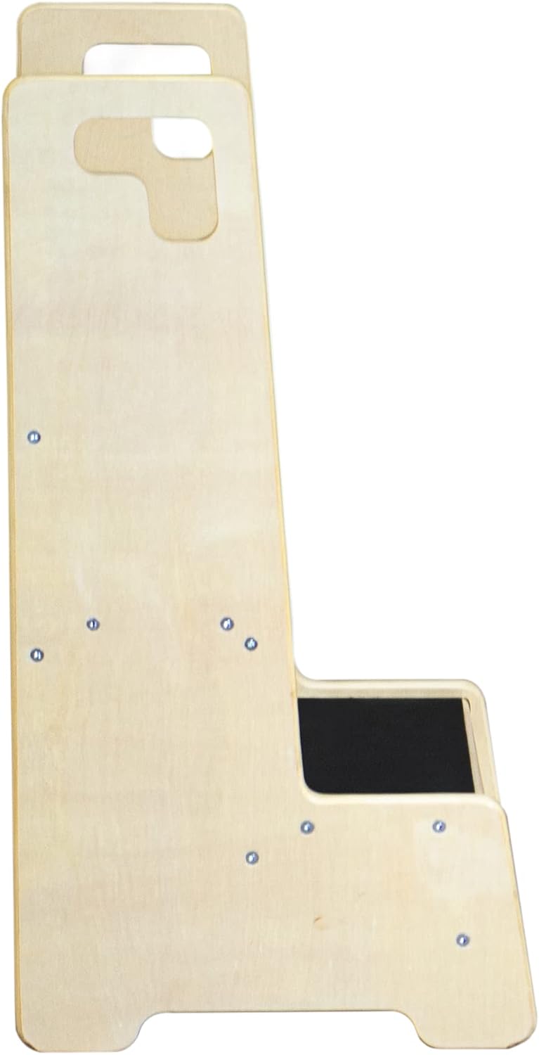 2 Step Up Stool for Toddlers and Kids with Support Handles and Non Slip, Montessori Wooden Reach Up Safety Steps for Bathroom, Kitchen