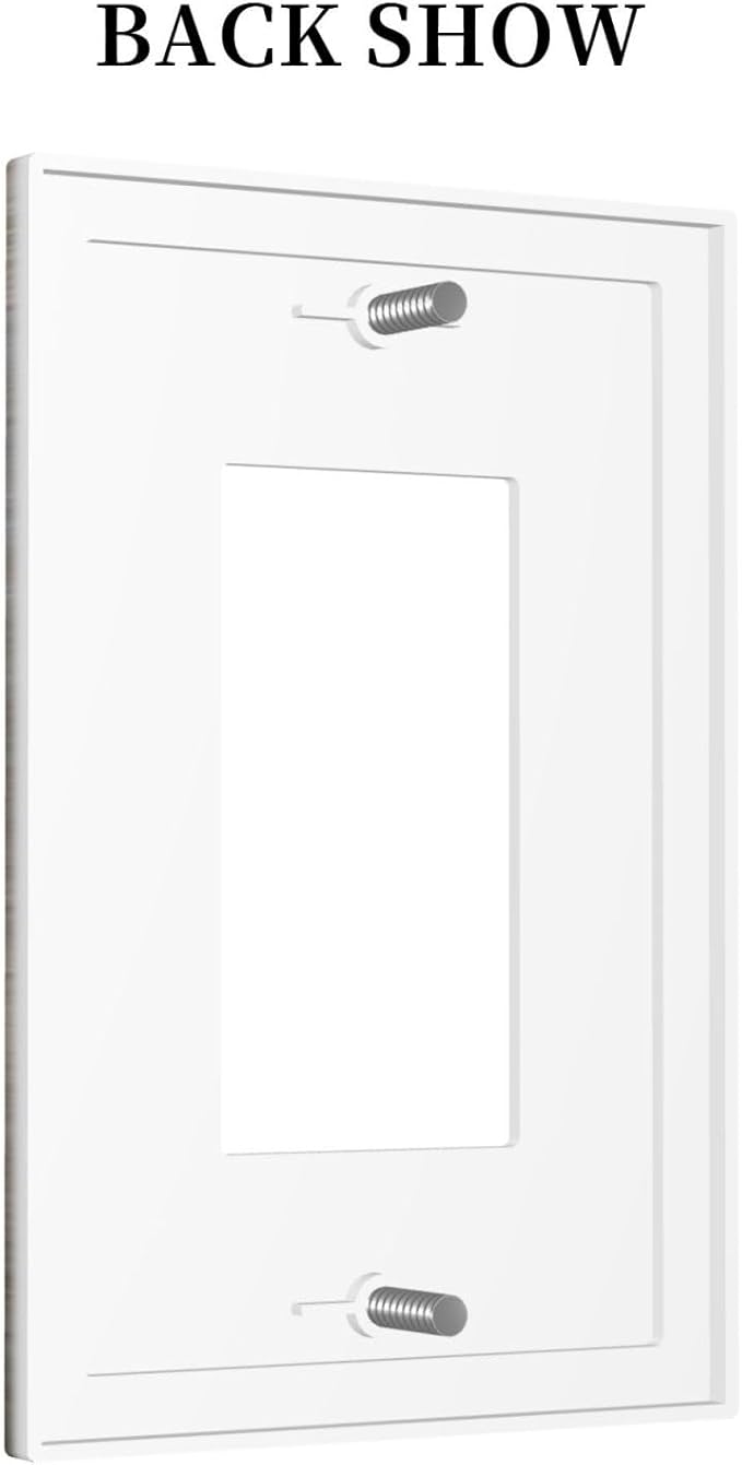 1 Gang Single GFCI/Decorator Rocker Outlet Light Switch Wall Plate Cover Rustic Rusty Rust Art Abstract Painting Modern Taupe Beige Brown Grey Gray Decorative One Device Electrical Faceplate Dimmer