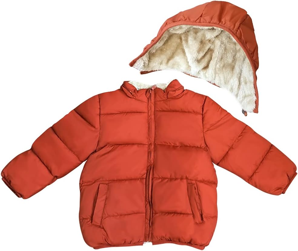 Baby Girls Boys' Winter Fleece Jackets With Hooded Toddler Cotton Dress Warm Lined Coat Outer Clothing
