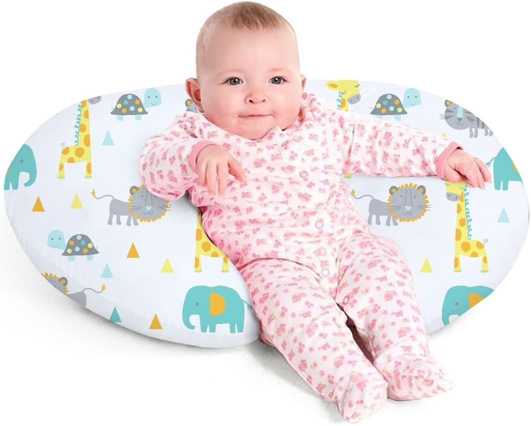 Little Grape Land Nursing Pillow for Infants, Breastfeeding Pillows, Baby Support Pillow for Nursing, Bottle Feeding, Tummy Time with Machine Washable Cover & Breathable Filling (Woodland Animals)