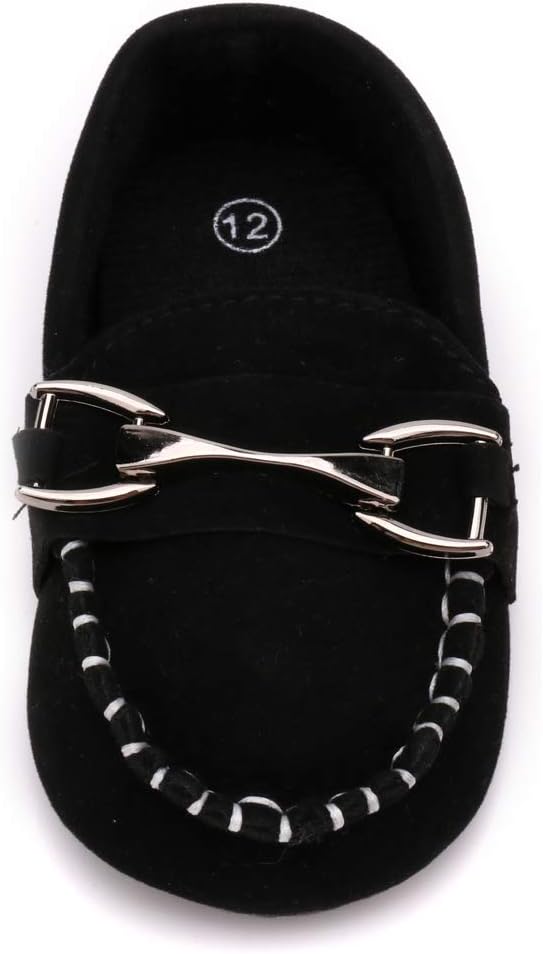 LONSOEN Baby Girls Boys Loafers Prewalker Dress Crib Shoes