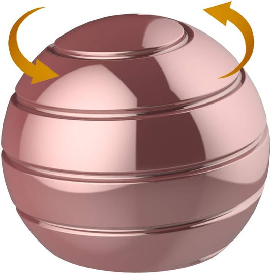 Kinetic Desk Ball, 1.54'' Office Desk Spinning Metal Toys for Adult ADHD Anti Anxiety, Kinetic Optical Illusion Toys for Office School (39MM, Rose Gold)