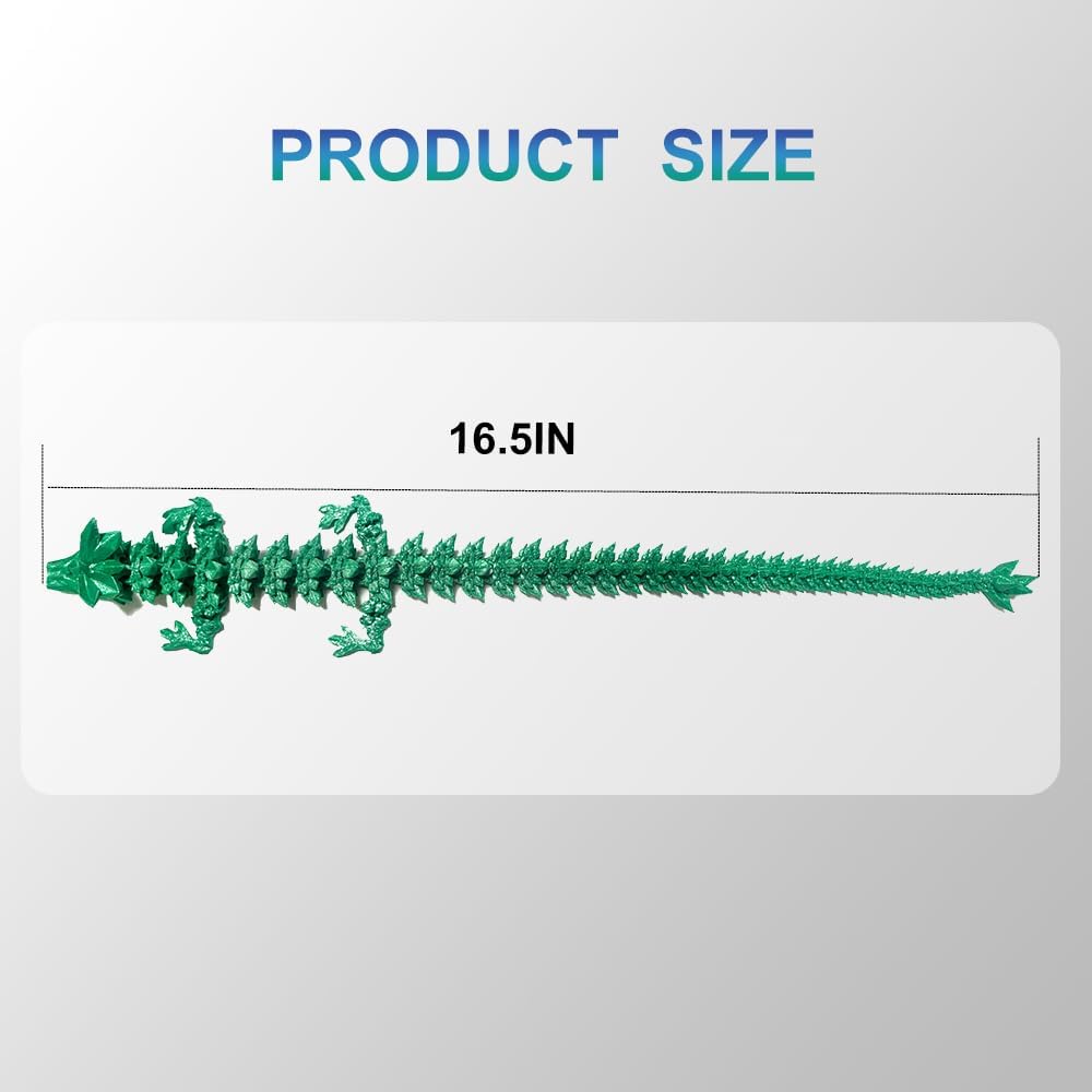 3D Printed Dragon with Dragon Egg 16.5'' Articulated Dragon Crystal Dragon Fidget Dragon Egg Toys Executive Desk Toys (Black, Dragon Only)