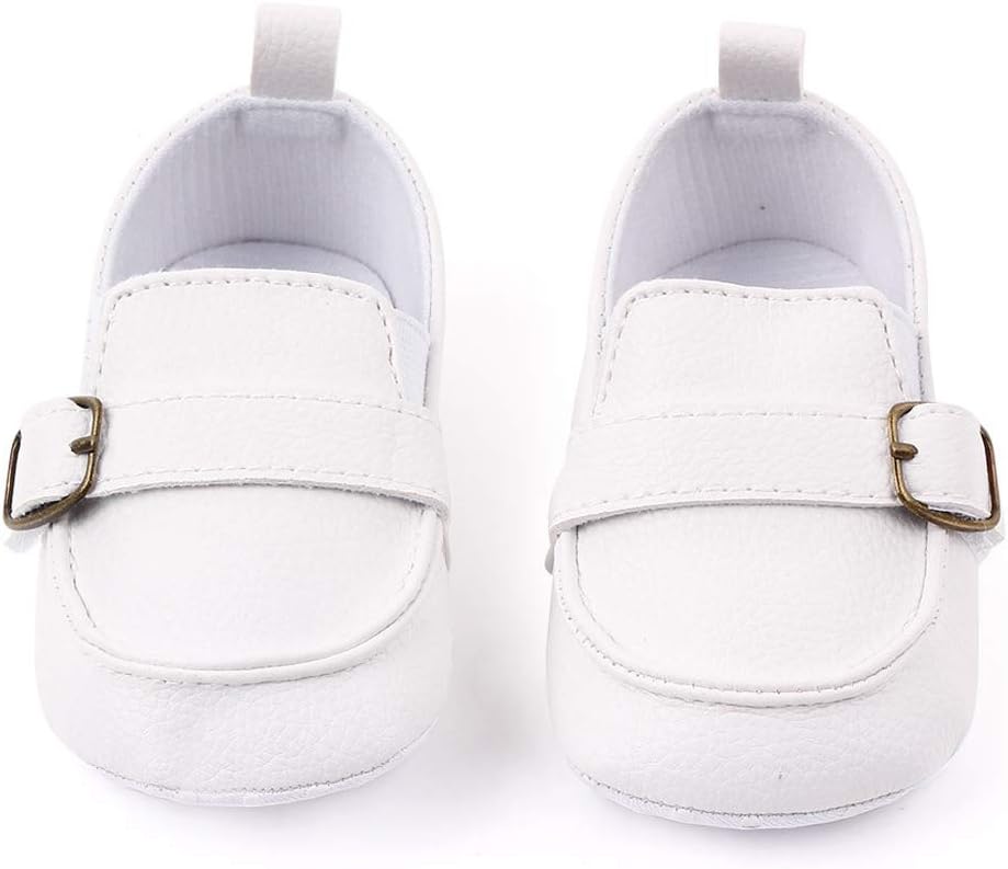 LONSOEN Baby Girls Boys Loafers Prewalker Dress Crib Shoes