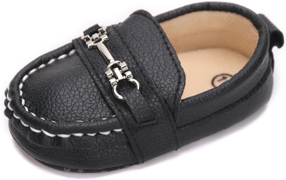 LONSOEN Baby Girls Boys Loafers Prewalker Dress Crib Shoes