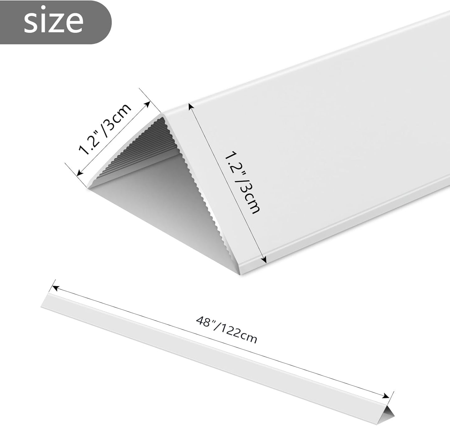 Aluminium Alloy Metal Corner Guards 10 Pcs Wall Corner Protector 1.2" x 1.2" x 48" Wall Corner Protection Decoration White Pack of 10 Corner Guards 20 Ga/1 mm Thickness