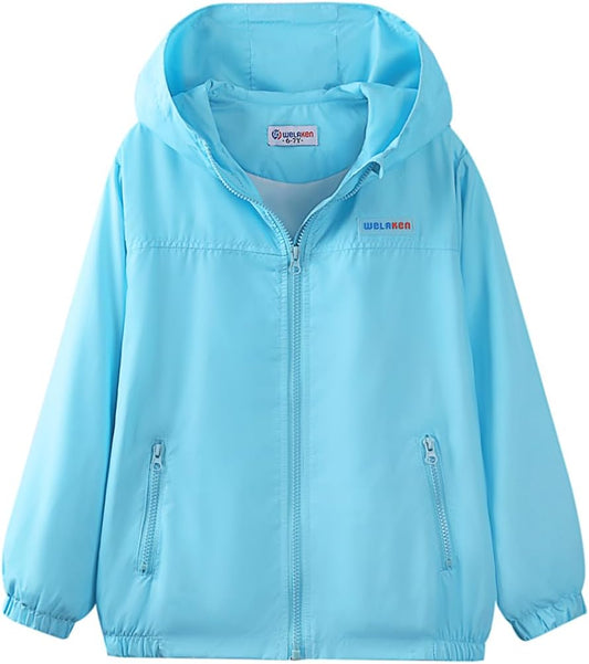 WELAKEN Lightweight Jacket for Girls Kids & Toddler II Girls' Print Water-Resistant Jacket