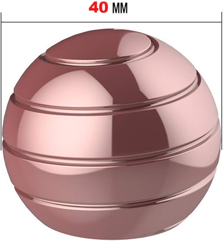 Metal Kinetic Desk Toy, Optical Illusion Fidget Spinning Top Ball, Unique Executive Stress Relief Gift for Adults & Kids