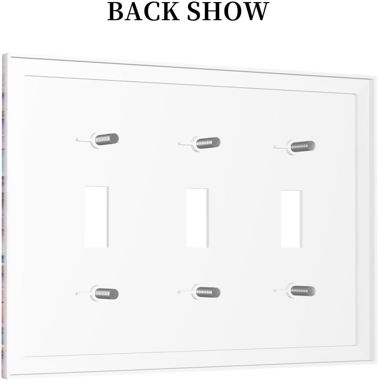 Decorative Switch Covers Plate Cute Pink Purple Mermaid Scales 3 Gang Artistic Wall Plate Unique Triple Toggle Light Switch Plate Jumbo Faceplate for Girlroom Bedroom Home Decor