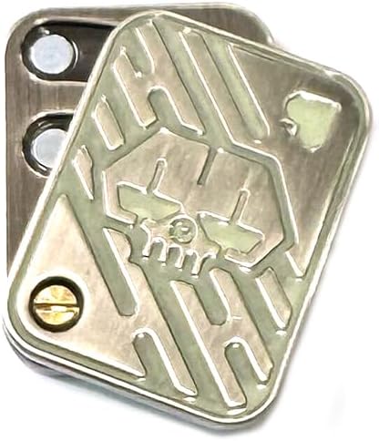 Luminous Noctilucent Upgrade Fidget Slider, Metal Fidget Toys Poker Push Card Stress Relief Toy, EDC Toy Fidget Toy Haptic Coin, Office Desk Toys Gifts for Boyfriend and Father(Silver)