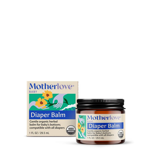 Motherlove Diaper Balm (1 oz) Organic Herbal Diaper Rash Cream—Cloth Safe, Zinc Oxide- Petroleum-Free—Ideal diaper Bag Size