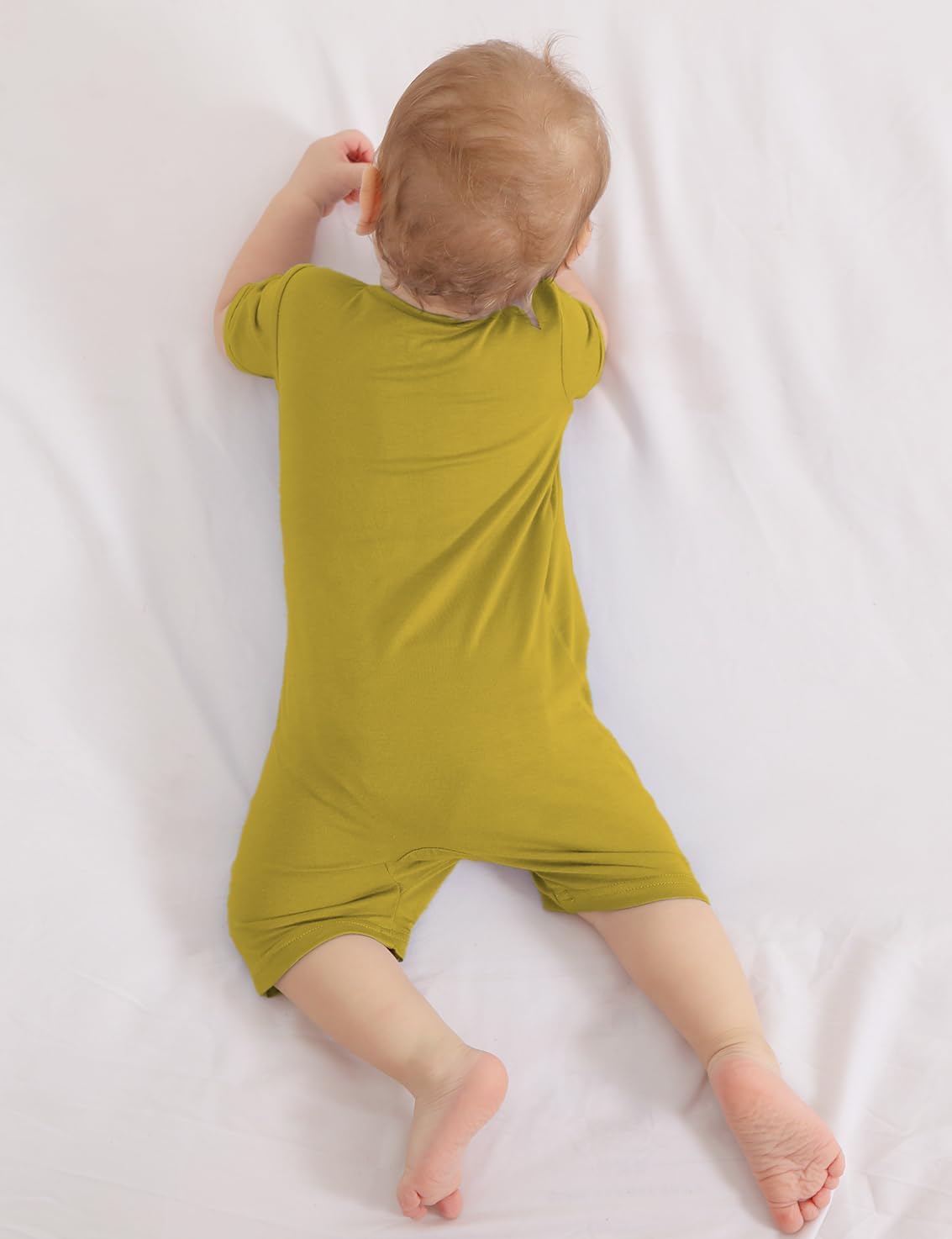 Jimonda Boys Baby Girls Short Sleeve Romper Unisex Baby Footless Pajamas With Viscose 2-Way Zipper Front 3Pcs0-24Months