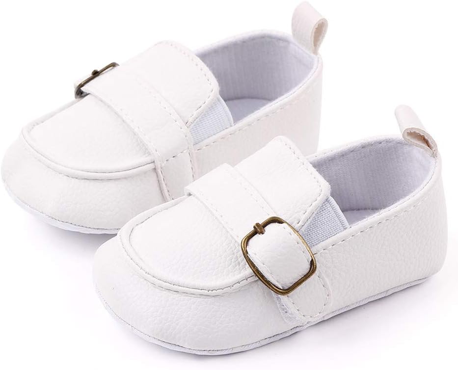 LONSOEN Baby Girls Boys Loafers Prewalker Dress Crib Shoes