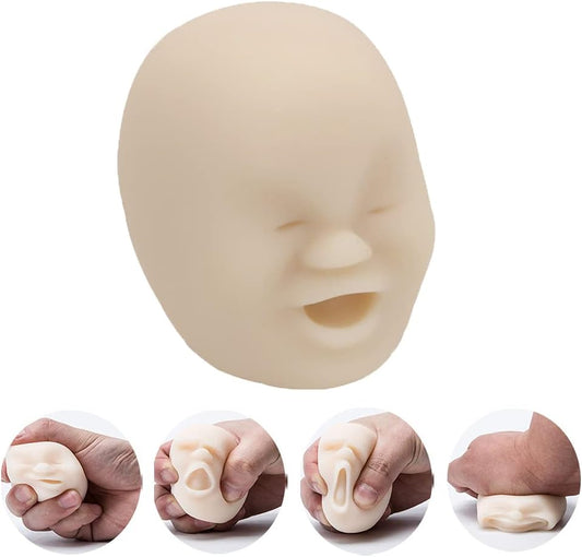 Anxiety Stress Release Fun Toys,Emotion Balls Fidget Toys for Pressures Relief Kneading Toys for All Age,Kids and Adults,Weird Face Bizarre Squeeze Toys. (White, Provocation)