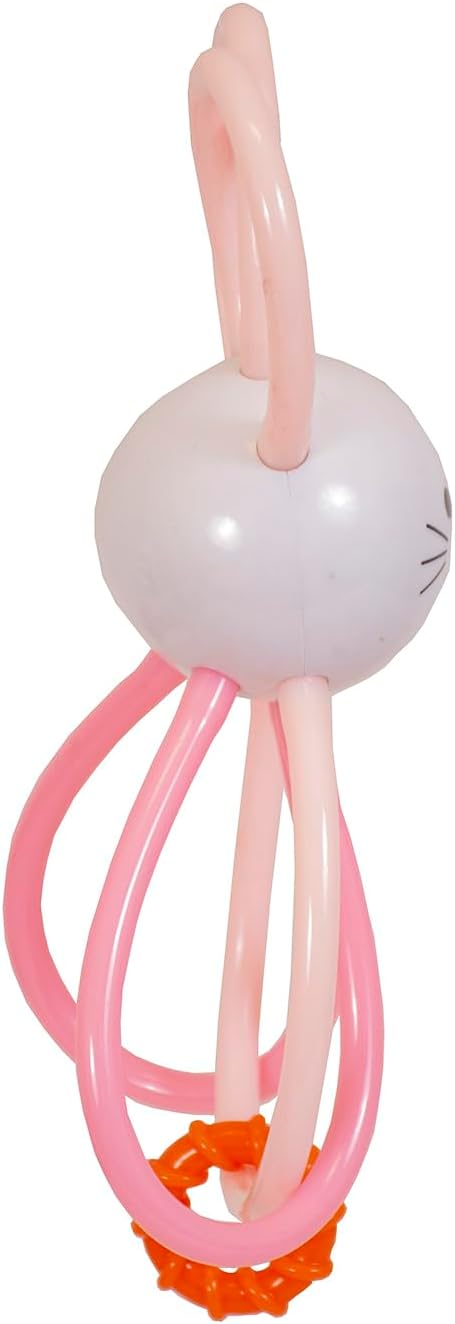 Manhattan Toy Zoo Animal Winkel Bunny Rabbit Multicolor Rattle & Sensory Teether for Baby and Toddler