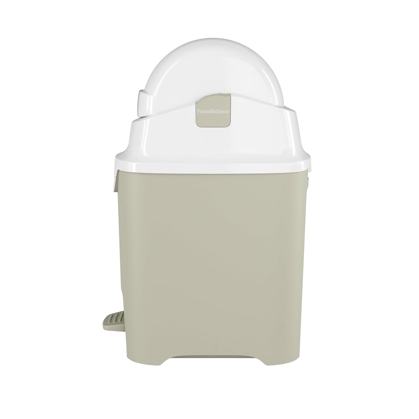 Foundations Mini Hands-Free Diaper Pail with Airtight Lid - Durable & Odorless Diaper Disposal, Large Capacity, Holds up to 30 Newborn Diapers, Refill with Any Bags - Sand