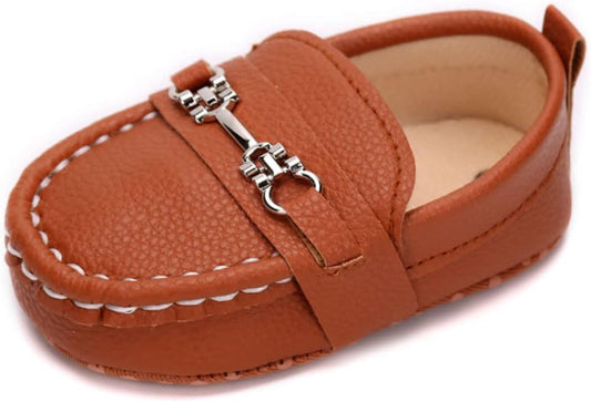 LONSOEN Baby Girls Boys Loafers Prewalker Dress Crib Shoes