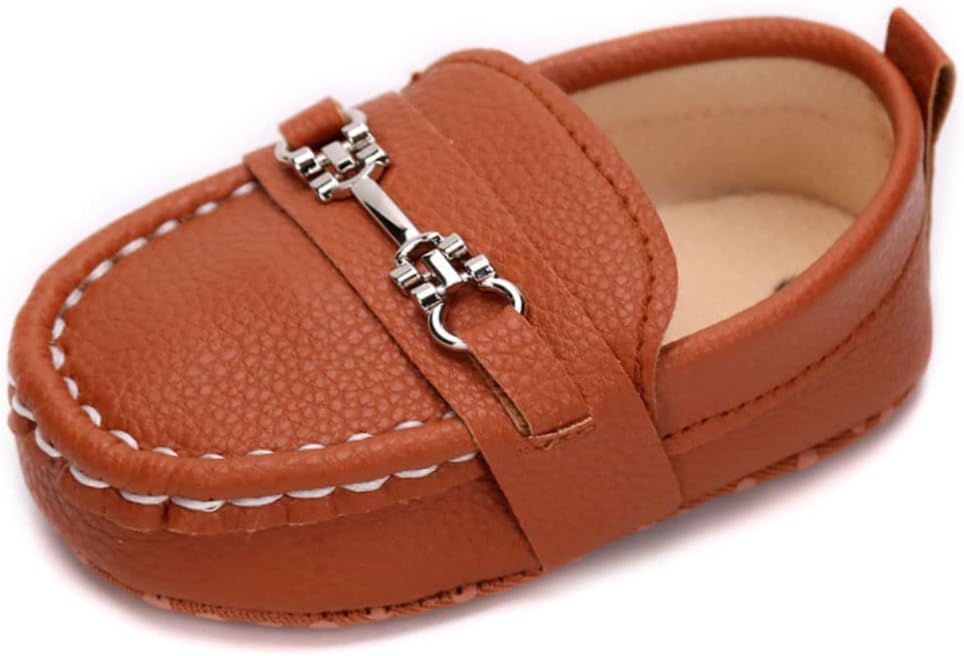 LONSOEN Baby Girls Boys Loafers Prewalker Dress Crib Shoes