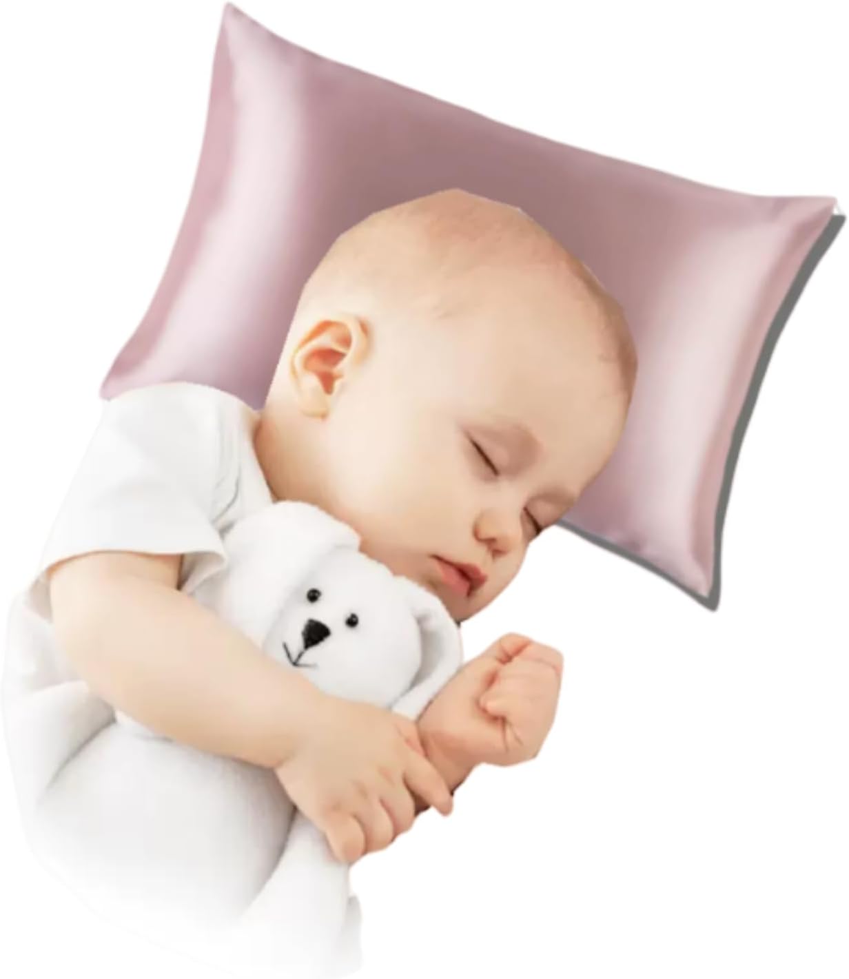 Organic Silk Baby Pillowcase with Zipper, Small 10"x13" Pillow Cover for Boys & Girls, Ideal for Bed & Travel, Soft for Kids Hair & Skin, Hypoallergenic Pillowcases for Toddlers (Pink+Pillow)