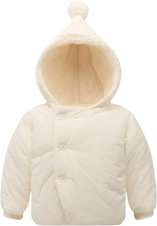 Baby Girl Winter Fleece Jacket Toddler Boy Puffer With Hood Coat Infant Clothes