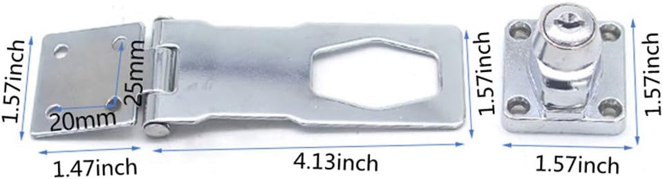 2 Packs Keyed Locks Twist Knob Locking Hasp for Small Doors, Cabinets and More,Stainless Steel Steel, Catch Latch Safety Lock with Keys (4inch, Silver)