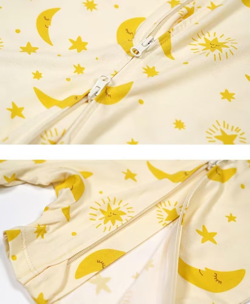 Teach Leanbh Baby Boys Girls 2 Pack Bamboo Viscose Pajamas 2 Way Zipper Short Sleeve Romper Jumpsuit Sleep and Play