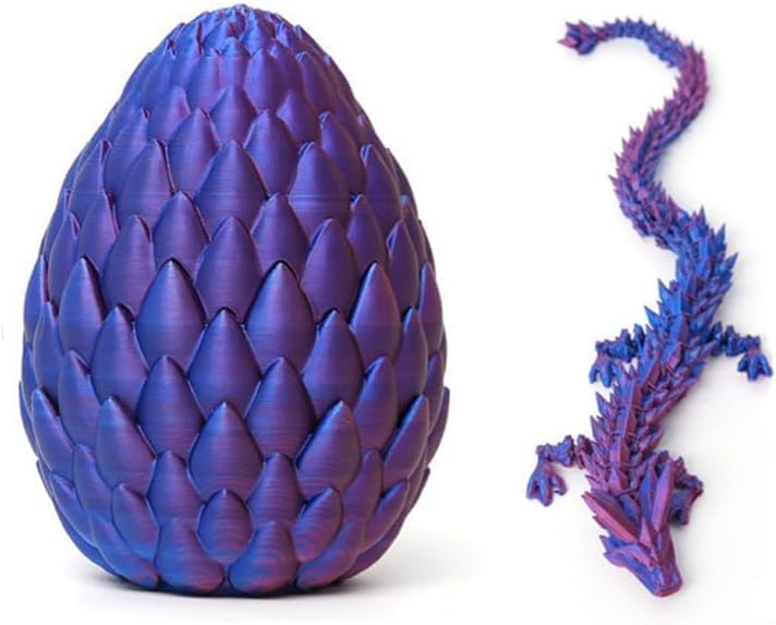 3D Printed Articulated Dragon and Dragon Egg Set,Lifelike Mythical Creature Toys for Decor and Play,Enchanting Desk Toy/Home Decor for Fans of Fantasy