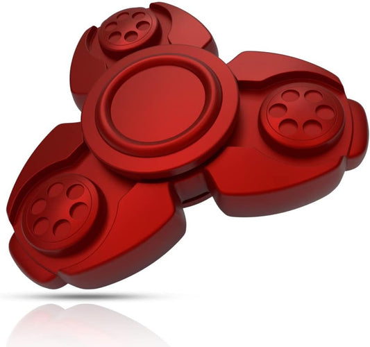 Solid Metal Fidget Spinner Sensory Novelty Hand Finger Spinning Toy Stocking Stuffers Ideas ADD ADHD Stress Relief and Anxiety Relieves Reducer for Kids and Adults. (Red)
