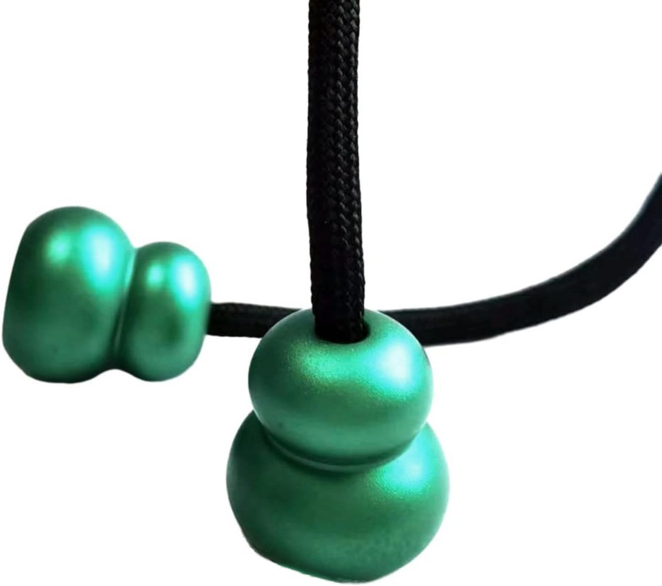 Begleri Fidget Beads, Aluminum Alloy- Practicing EDC Knuckle Finger Skill, Stress Relief Toy for Adult Relieve Anxiety Worry/with Replaceable Rope (Green)