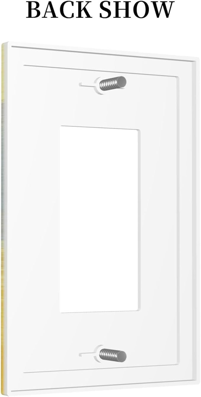 1 Gang Single GFCI/Decorator Rocker Outlet Light Switch Wall Plate Cover Vintage Gray Yellow Grey Ombre Abstract Rust Art Grunge Ink Oil Painting Decorative One Device Electrical Faceplate Dimmer