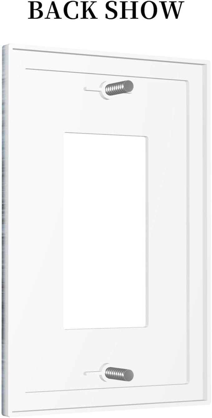 1 Gang Single GFCI/Decorator Rocker Outlet Light Switch Wall Plate Cover Modern Gallery Navy Indigo Blue Gray Abstract Grey Brush Art Paint Blue Grey Decorative One Device Electrical Faceplate Dimmer