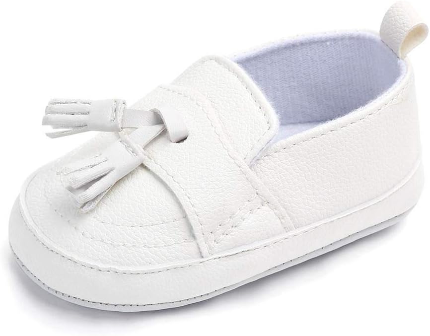 LONSOEN Baby Girls Boys Loafers Prewalker Dress Crib Shoes