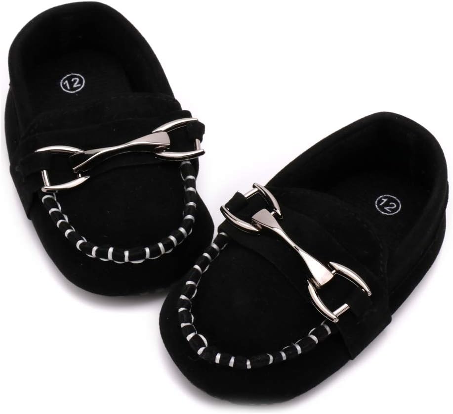 LONSOEN Baby Girls Boys Loafers Prewalker Dress Crib Shoes