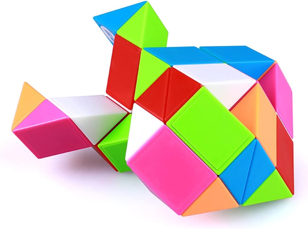 Fidget Magic Snake Cube Puzzles Twist Ruler Speed Cubes Brain Teaser Game Toys for Kids (36 Block 1PACK)