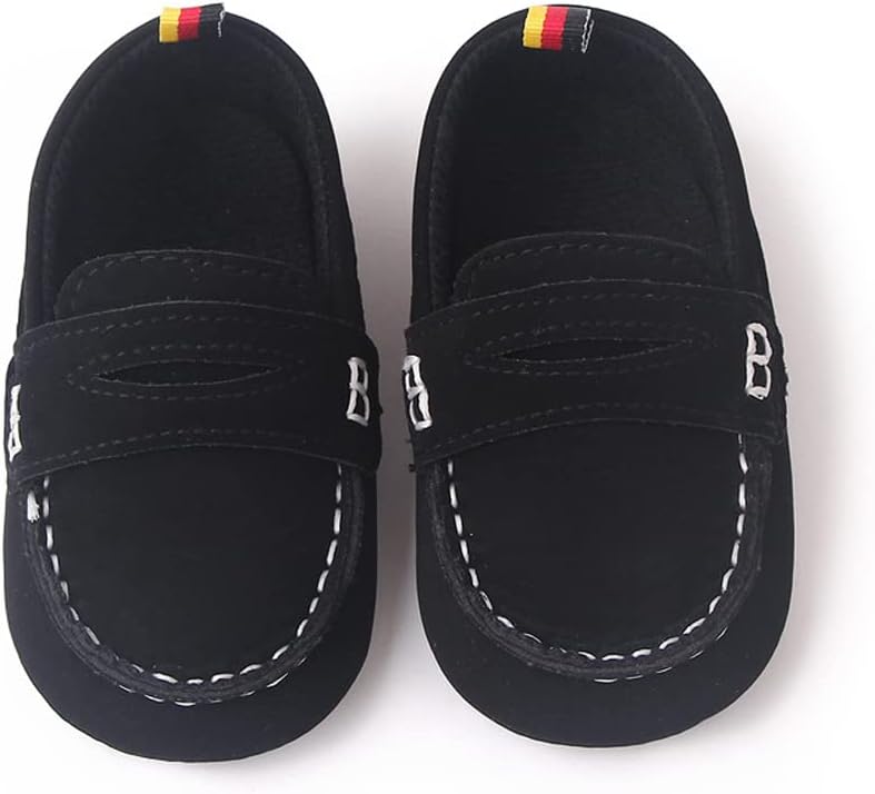 LONSOEN Baby Girls Boys Loafers Prewalker Dress Crib Shoes