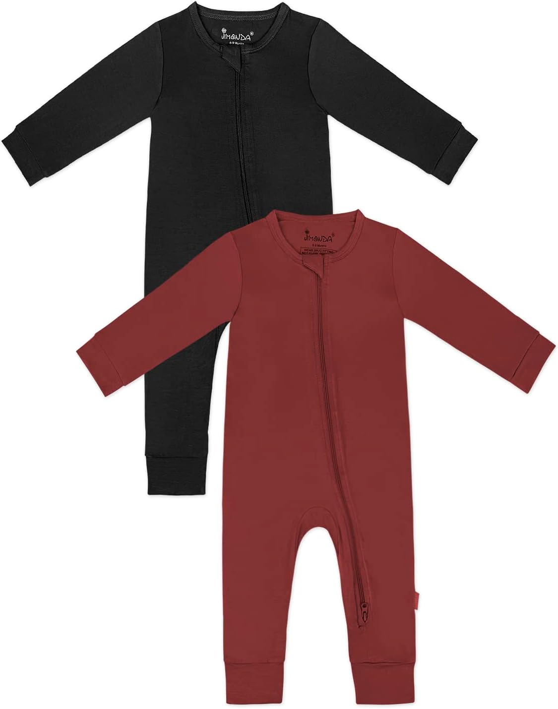 Jimonda Baby Romper Boys Girls Bamboo Pajamas 2-Way Zipper Footless Unisex Long Sleeve Sleepers Sleep and Play 0-24 Months